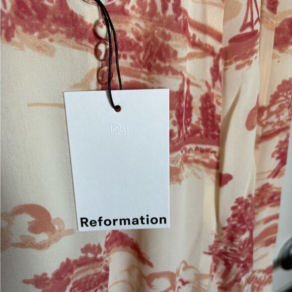 NEW NWT Reformation Fredo Dolce Vita Watercolor Toile Midi-Dress - Picture 8 of 9